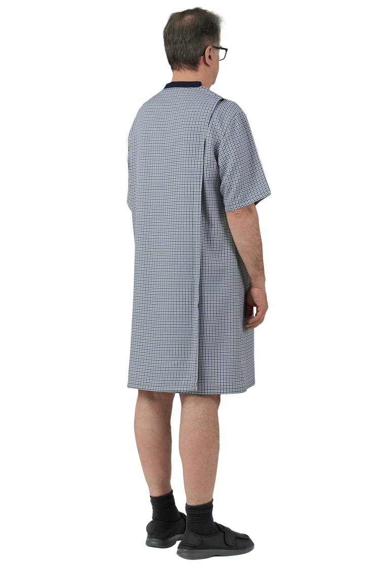 Adaptive Nightshirt - Mitch | Navy, back side view