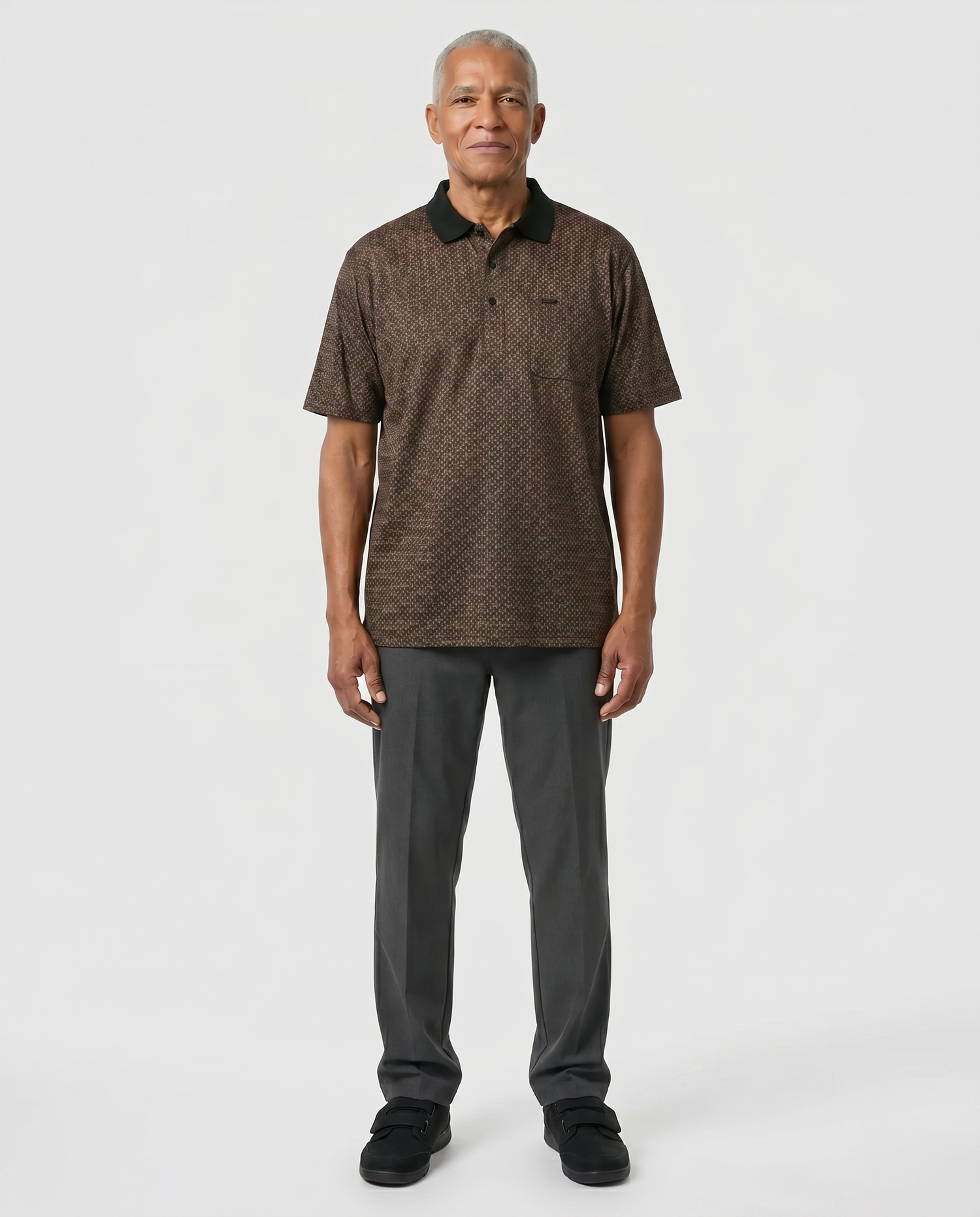 Adaptive Polo Shirt - Ralfie | Tan, front view