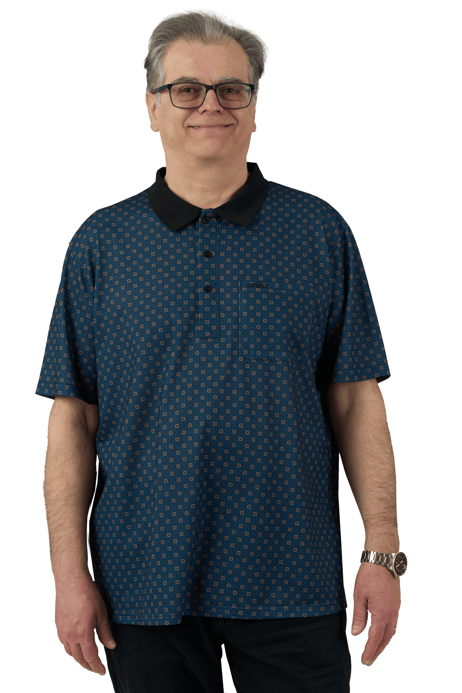 Adaptive Polo Shirt - Ralfie | Mystic Blue, front detail