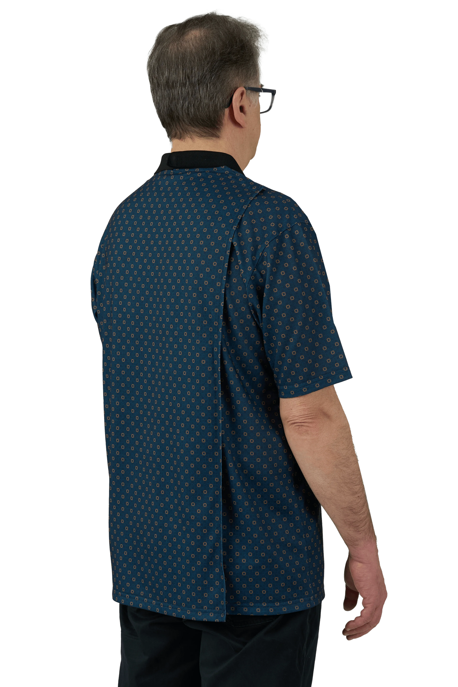 Adaptive Polo Shirt - Ralfie | Mystic Blue, back side view