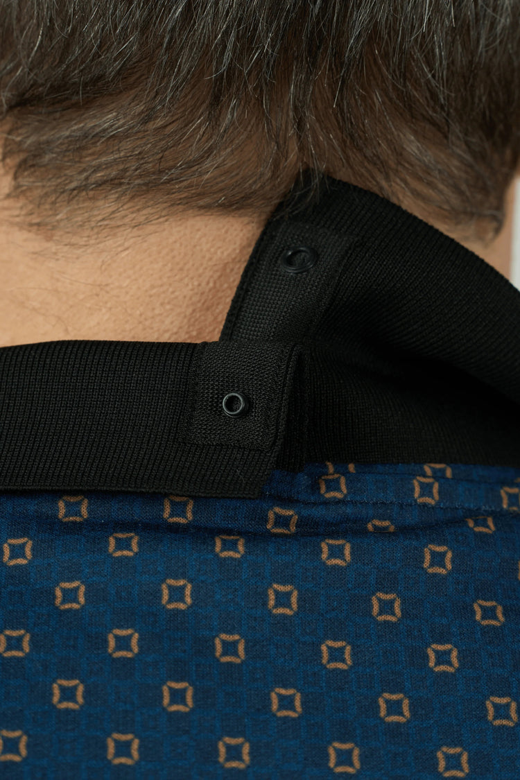 Adaptive Polo Shirt - Ralfie | Mystic Blue, collar attachment detail