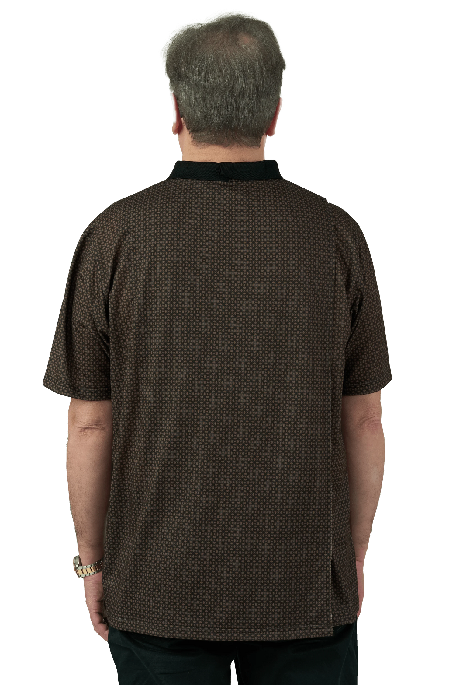 Adaptive Polo Shirt - Ralfie | Tan, back view