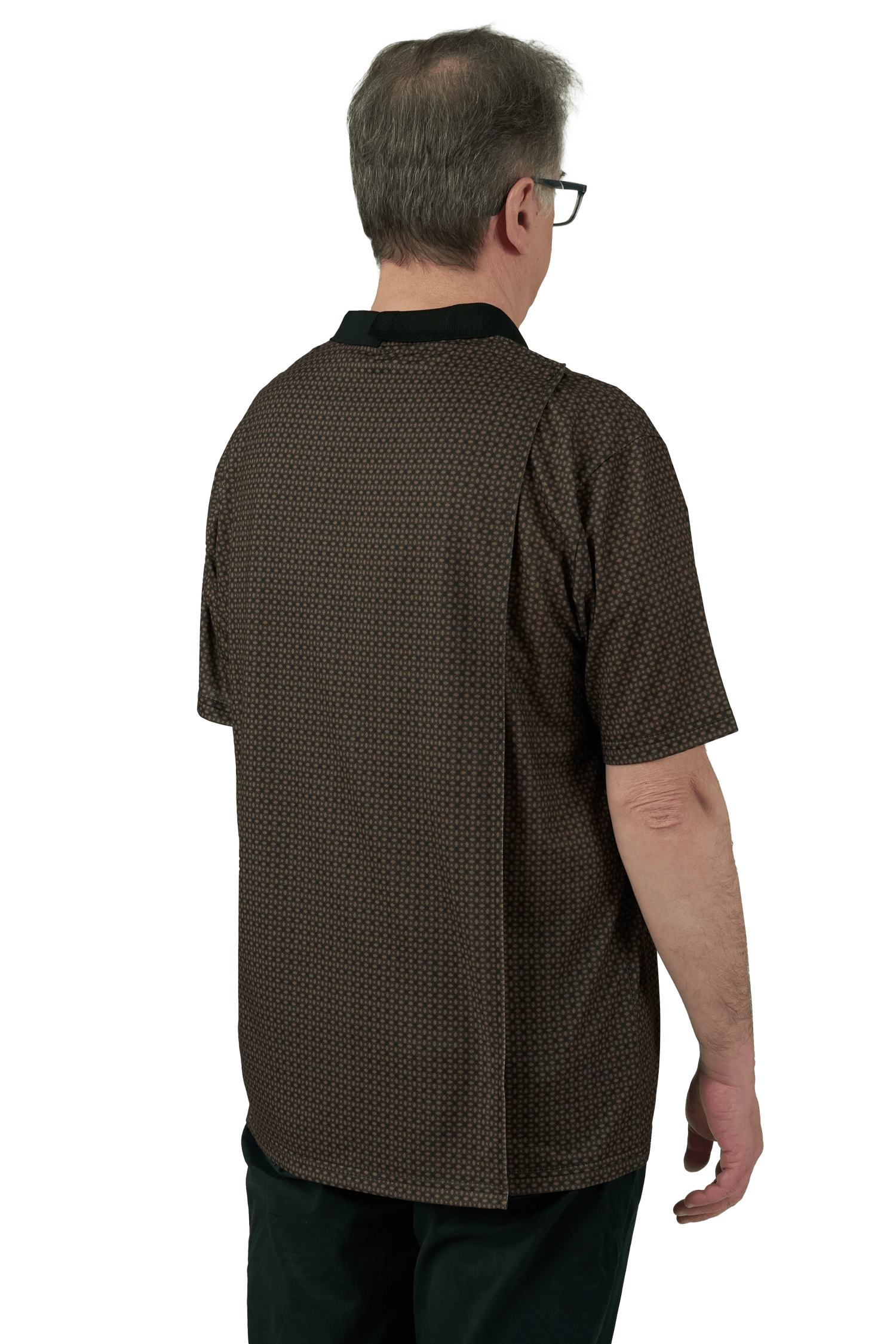 Adaptive Polo Shirt - Ralfie | Tan, back side view