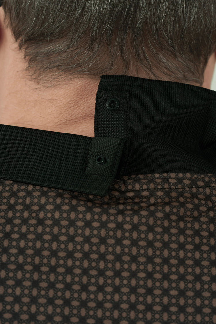 Adaptive Polo Shirt - Ralfie | Tan, collar opening detail