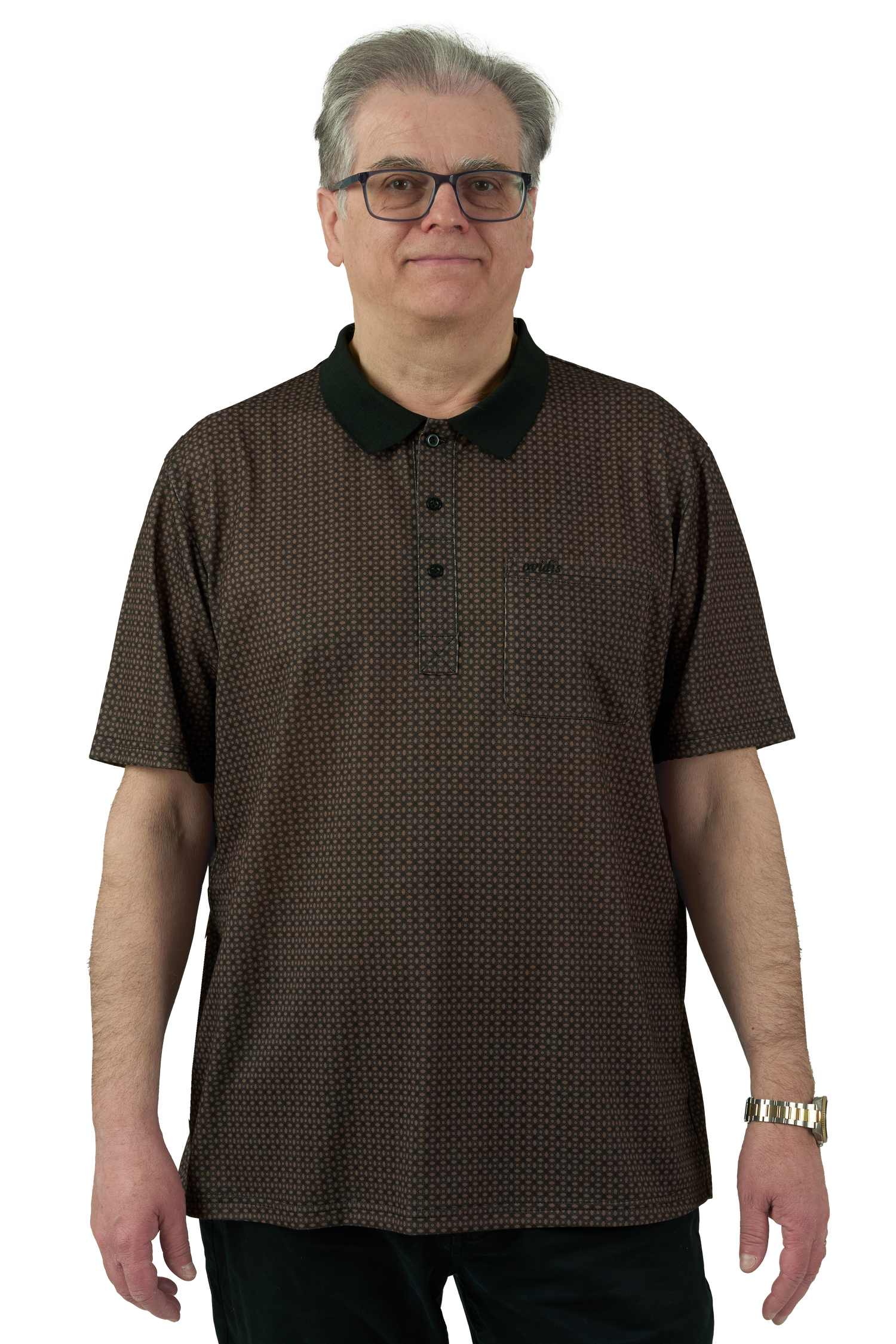 Adaptive Polo Shirt - Ralfie | Tan, front detail 2