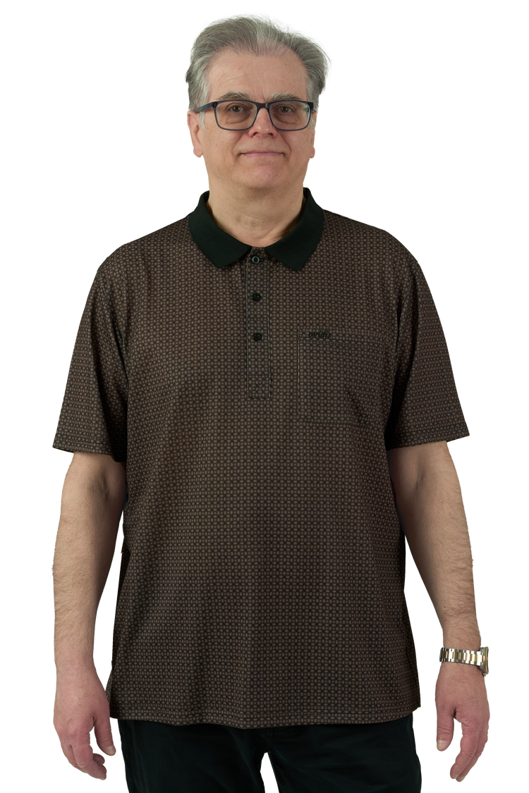 Adaptive Polo Shirt - Ralfie | Tan, front detail 2