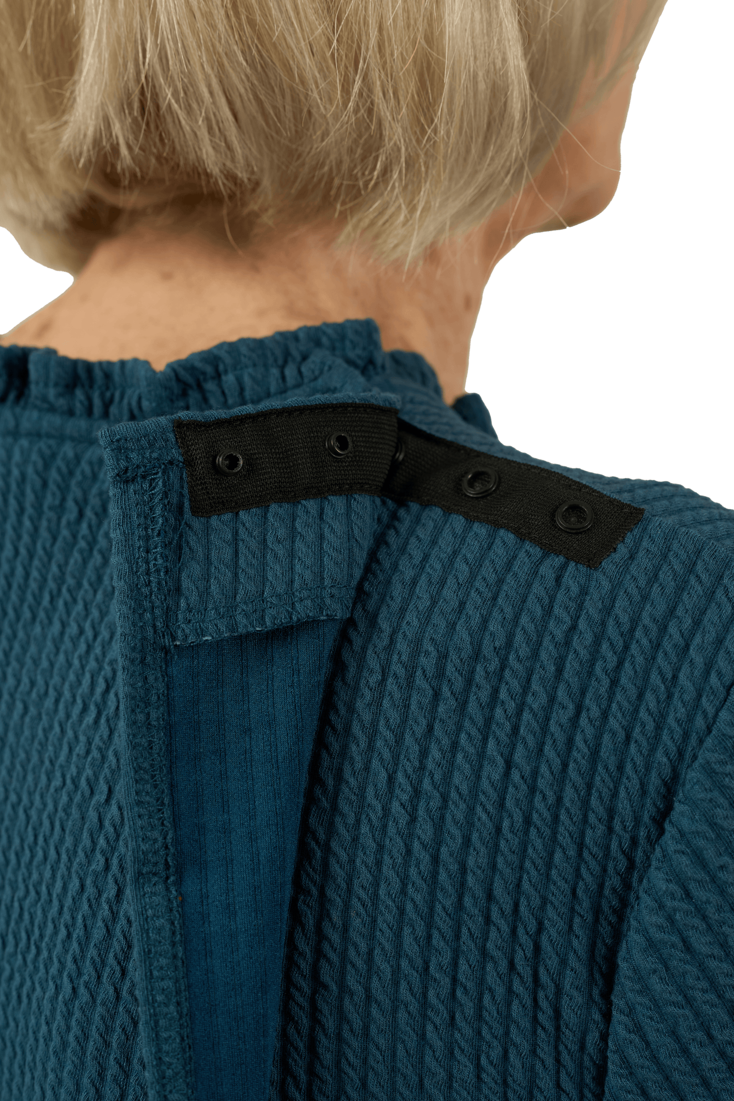 Adaptive Top - Rosie | Peacock, back attachment detail