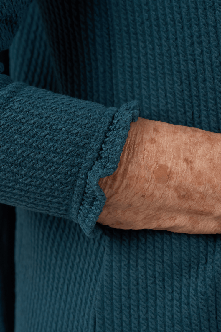 Adaptive Top - Rosie | Peacock, cuff detail