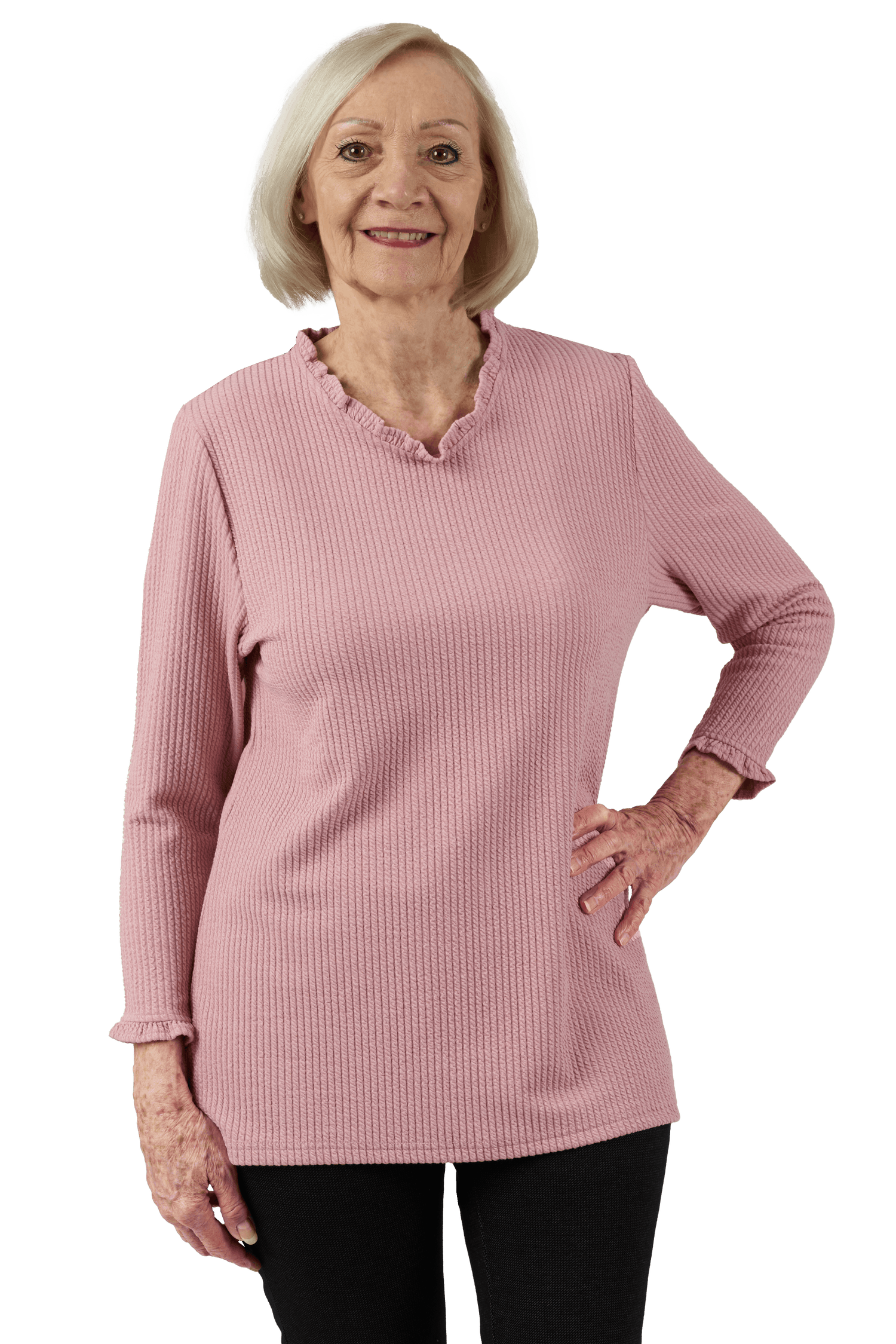 Adaptive Top - Rosie | Pink, front detail 2