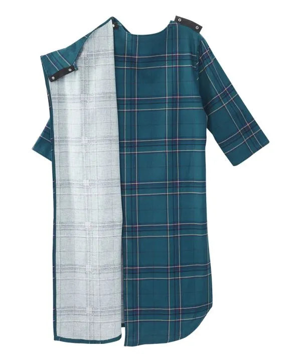 Men's Flannel Nightgown with Back Overlap