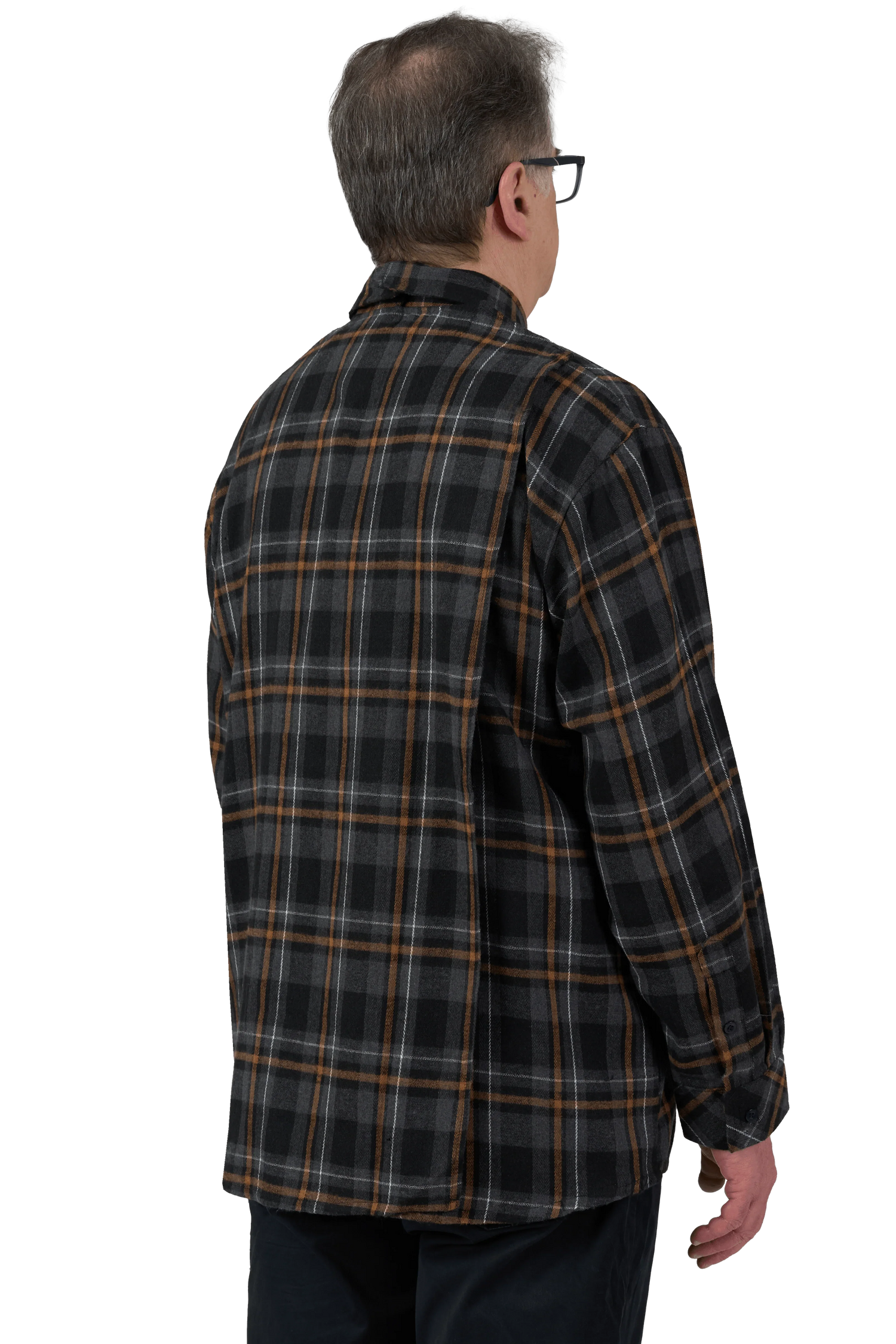 Adaptive Shirt - Theo | Black, back side view