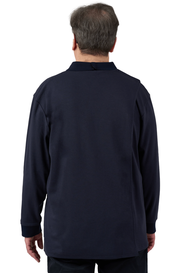 Adaptive Polo Shirt - Thomas | Navy, back view