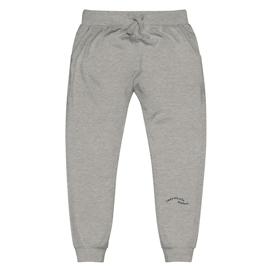 Grey Sweatpants supporting the " Imperfectly perfect " style!