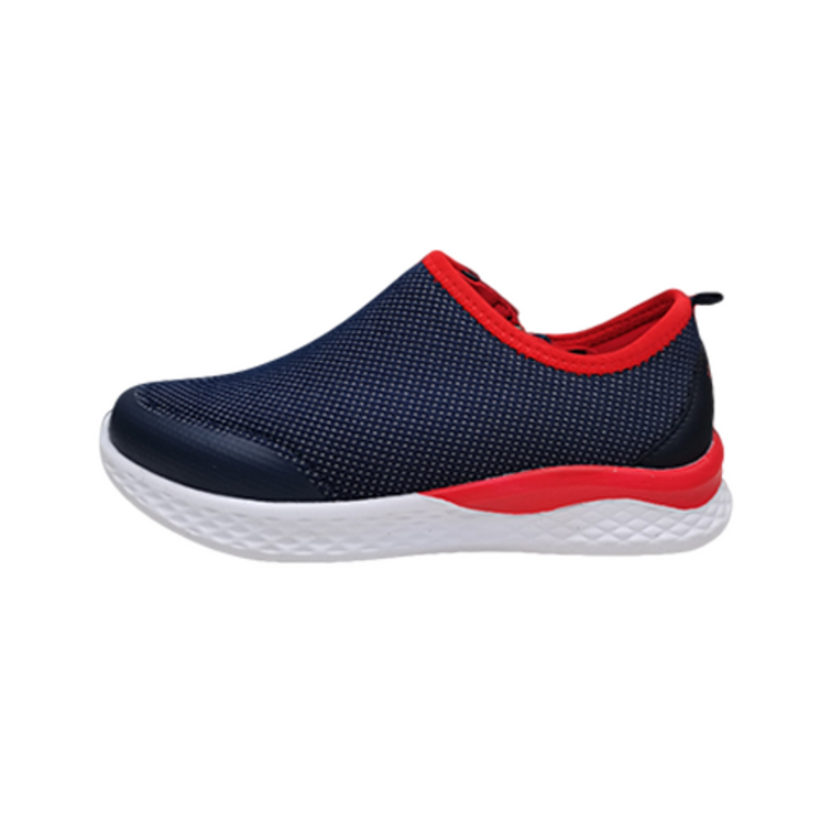 Boys navy red zippered shoes