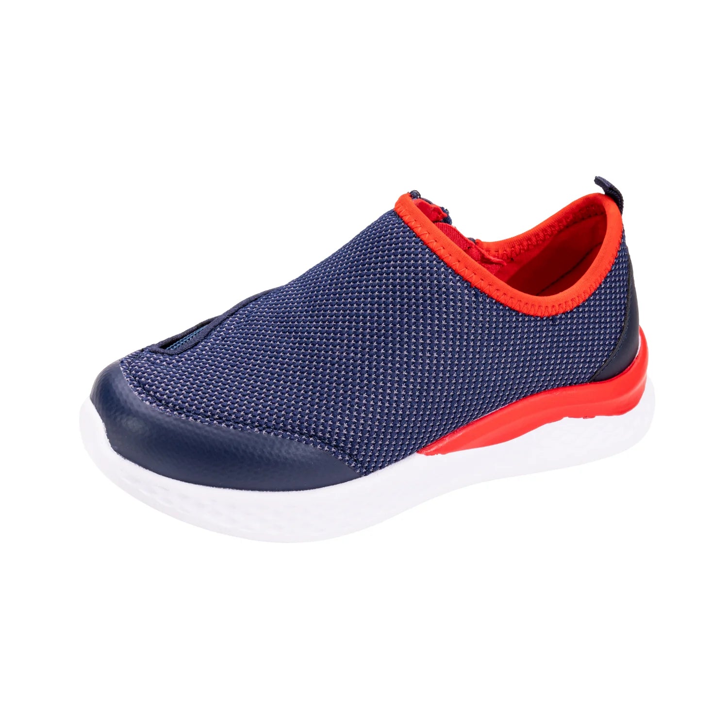 Boys navy red zippered shoes