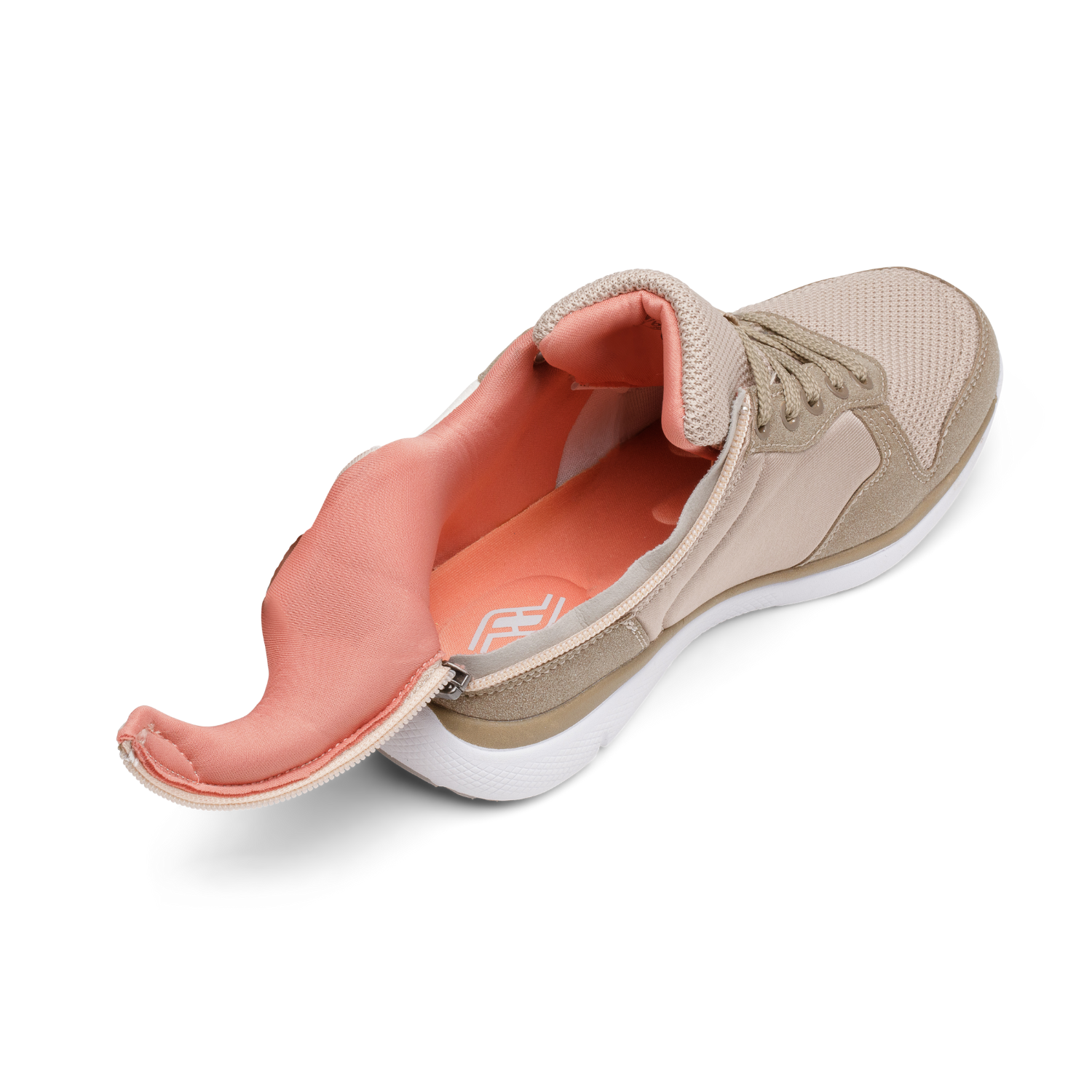 Womens Cafe au Lait zippered shoes zipper opened