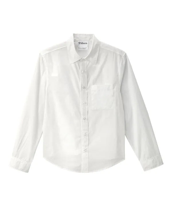 Front of the White Men’s Long Sleeve Shirt with Magnetic Buttons