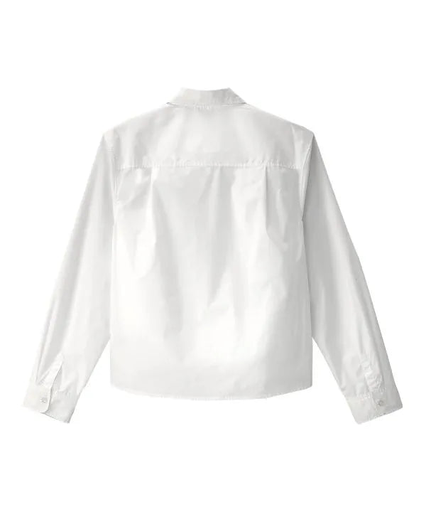 Back of the White Men’s Long Sleeve Shirt with Magnetic Buttons