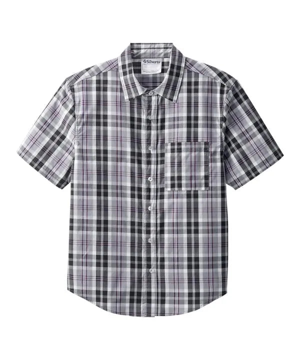Mens Short Sleeve Shirt with Magnetic Buttons Delton Plaid