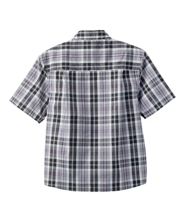 Mens Short Sleeve Shirt with Magnetic Buttons Delton Plaid back