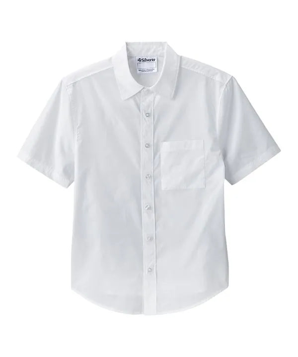 Mens Short Sleeve Shirt with Magnetic Buttons White