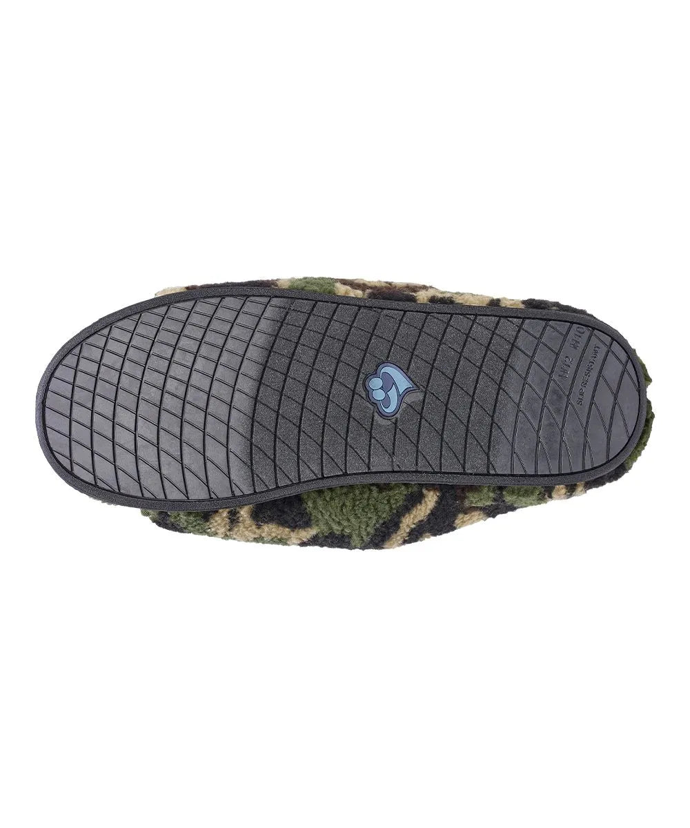 Men's Wide Non-Slip Indoor Slippers with Easy Closures Camo