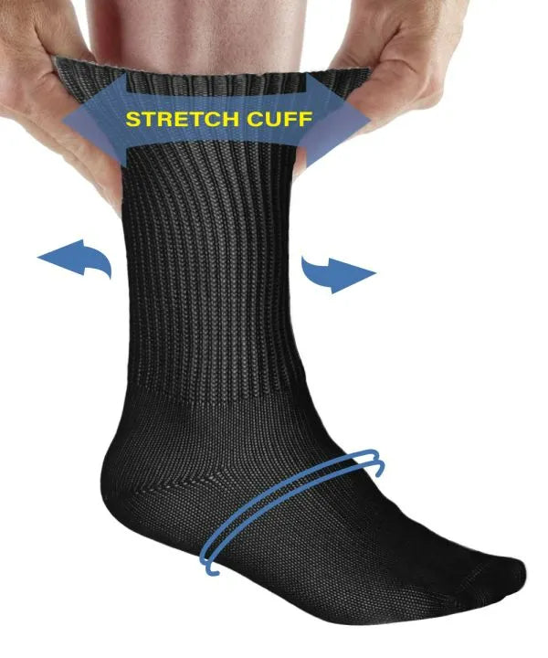 Stretch Unisex Diabetic Everyday Crew Socks