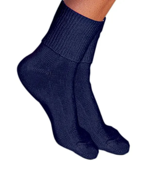 Navy Unisex Diabetic Everyday Crew Socks