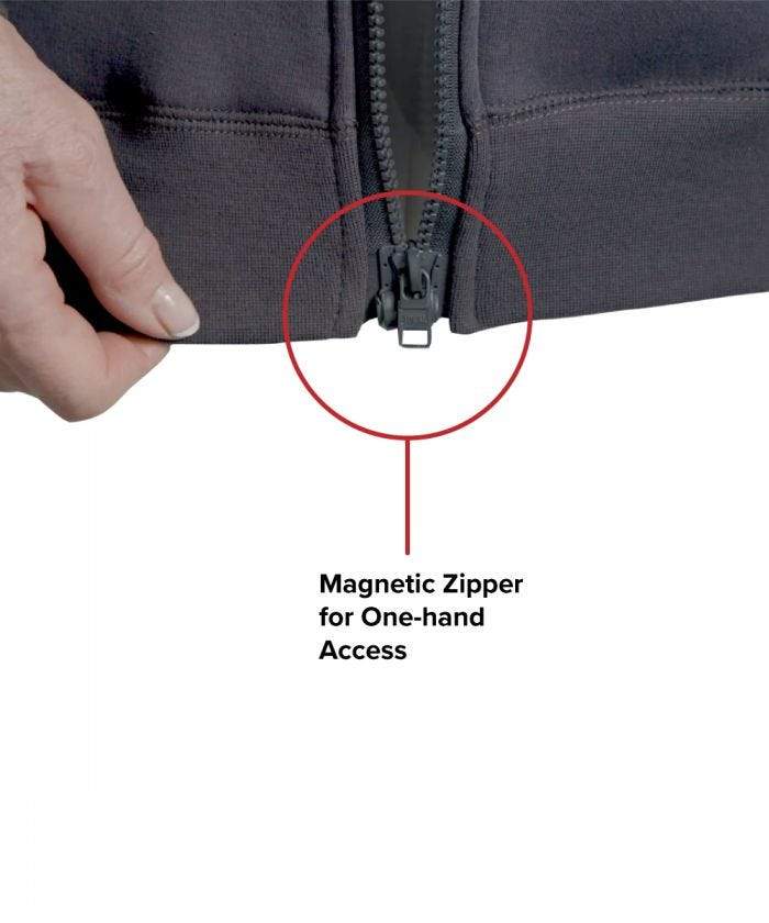 Detail of the magnetic zipper