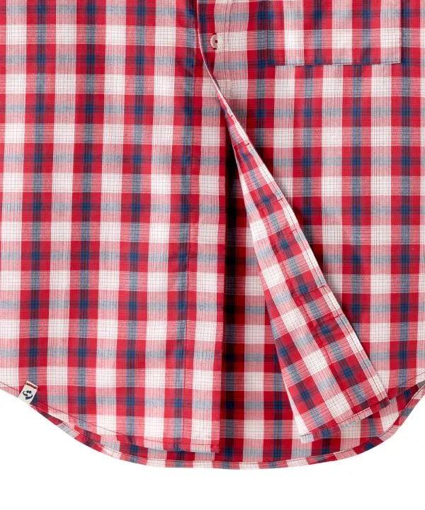 Red Plaid short sleeve magnetic shirt