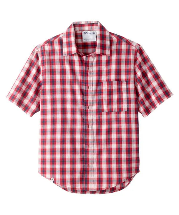 Red Plaid short sleeve magnetic shirt
