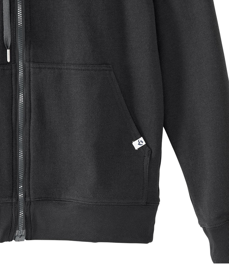 pocket detail of a zip up hoodie