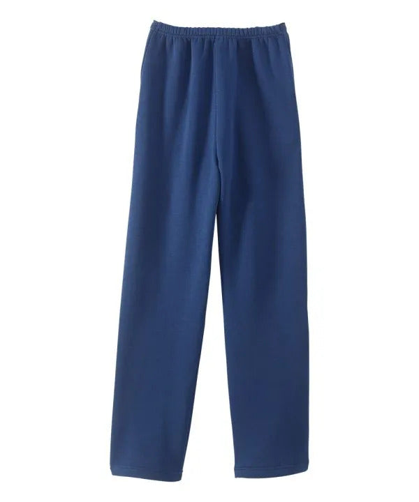 women’s navy front soft knit pants with elastic waist