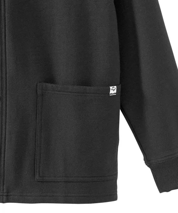 Black fleece cardigan pocket close up