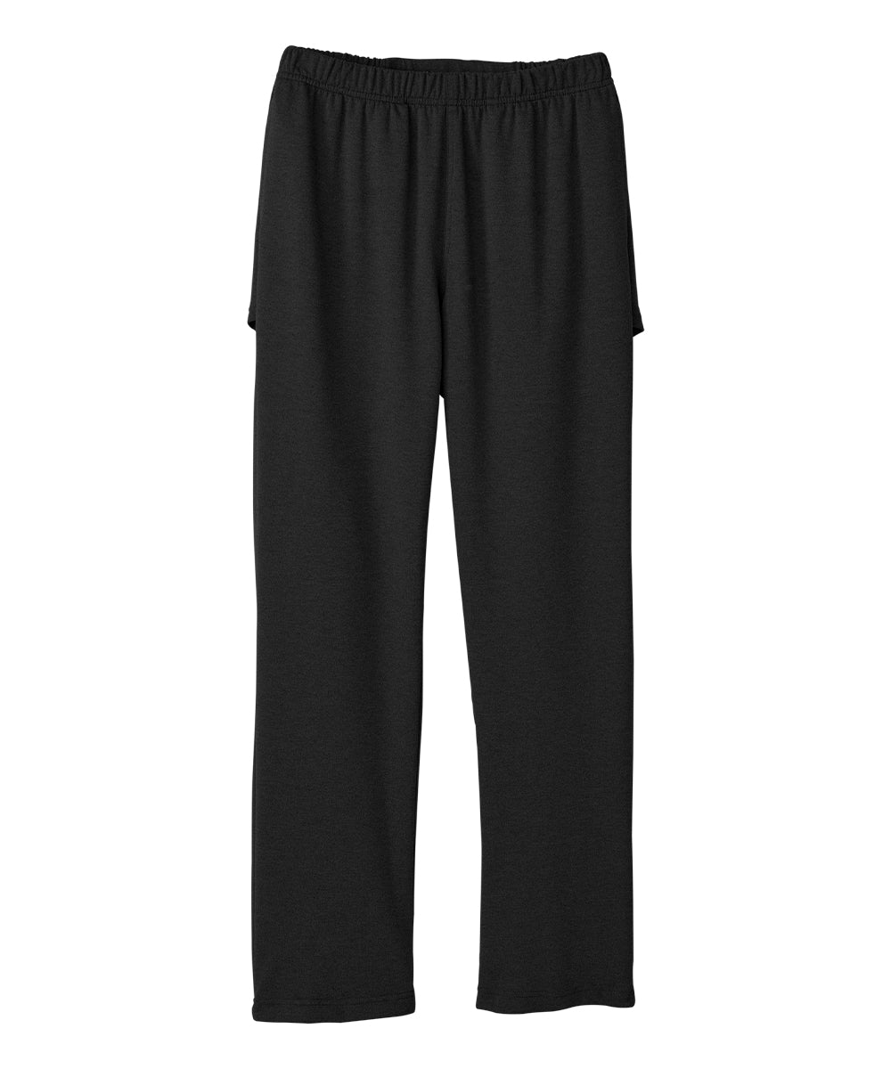 Women's black knit pants with elastic waist