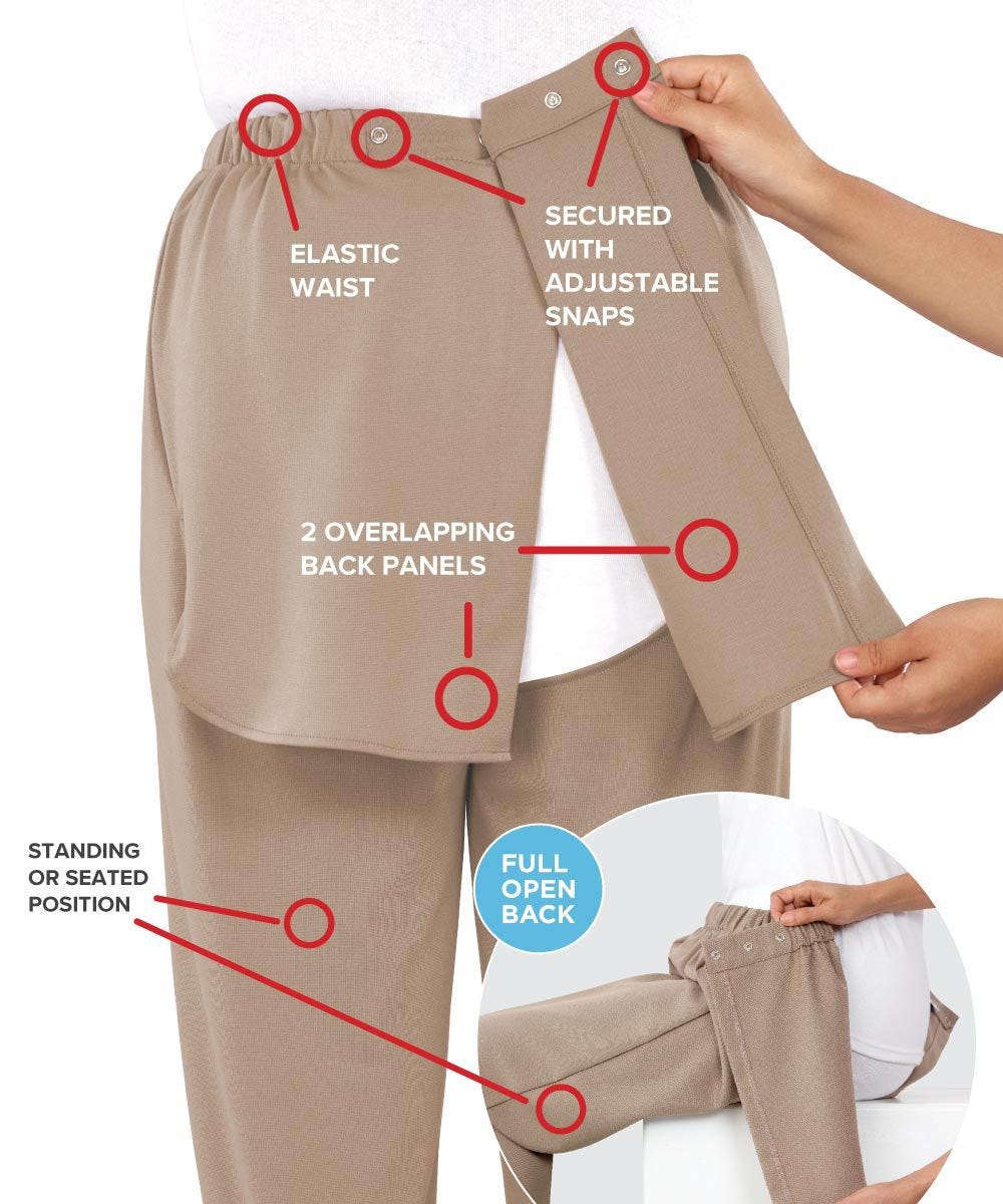 June Adaptive - Women's Knit Pants With Back Overlap