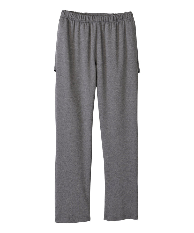 Women's grey knit pants with elastic waist