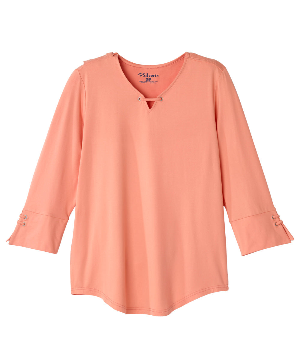 Peach flowy v-neck top