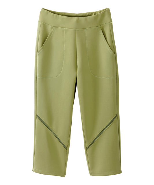 Green workout leggings with front pockets