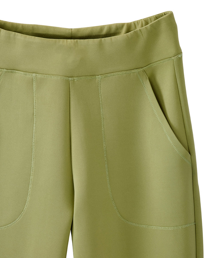 Front pocket of green leggings
