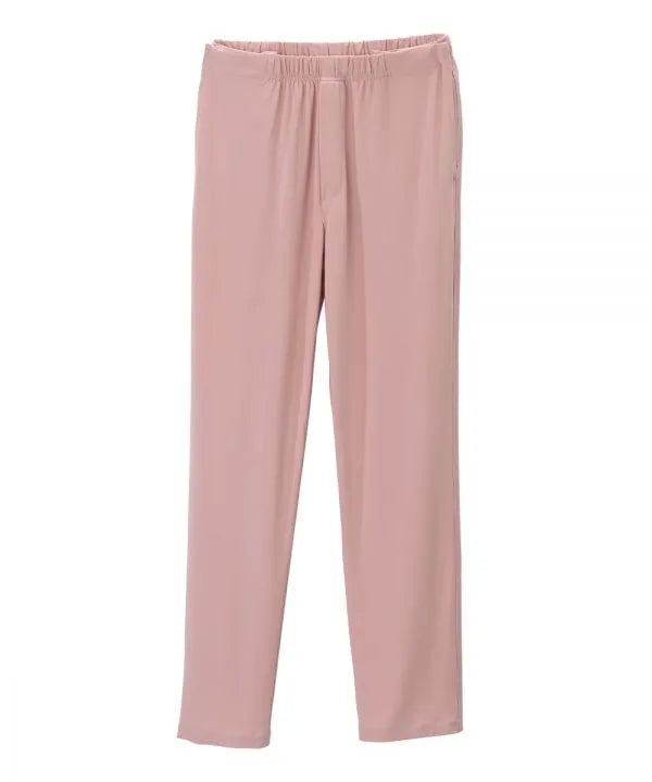 Women’s Dusty Pink pants with side closure, adjustable straps, and loop fasteners on waistband.