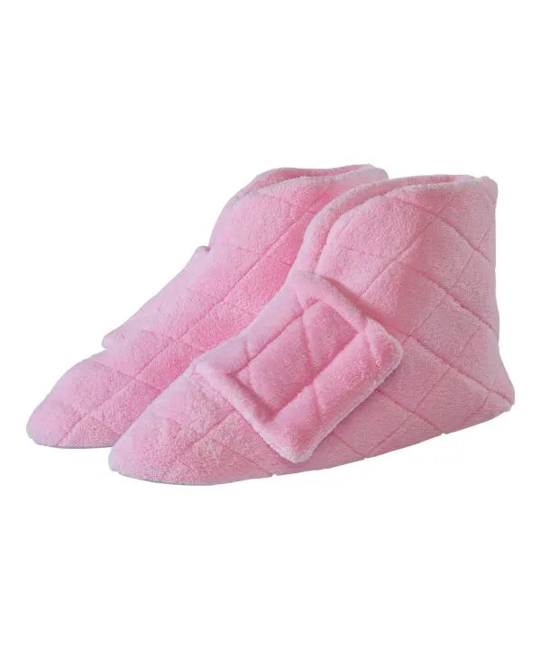 Front of the Baby Pink Women's Extra Wide Bootie Slipper