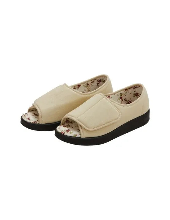 Front of the Beige Women's Extra Wide Shoe Sandals