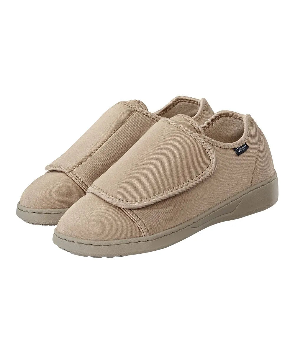 Front of the Beige Women's Extra Wide Slippers