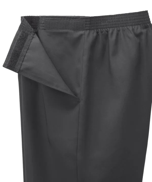 Black Men's Easy Dressing Pants with Elastic Waist zoomed closure