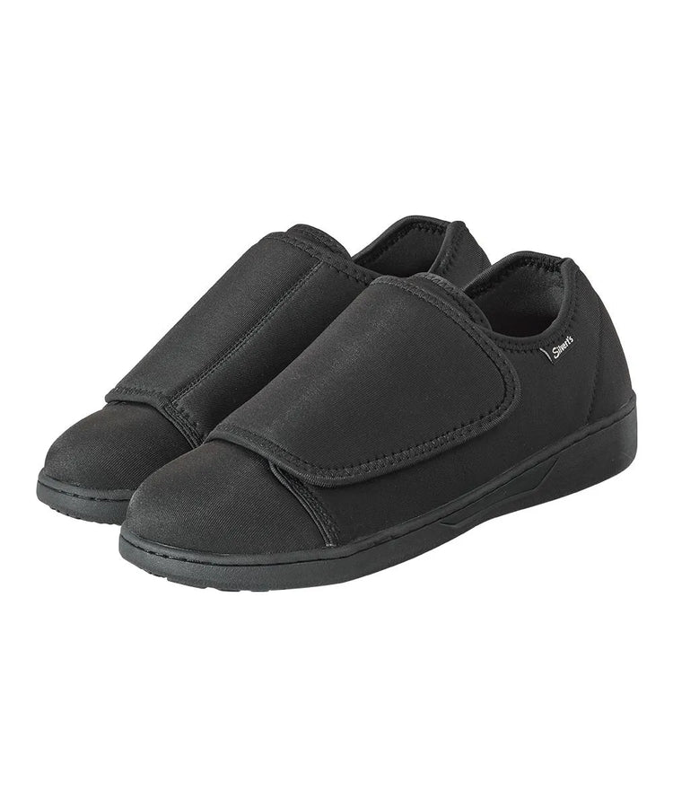 Front of the Black Women's Extra Wide Slippers