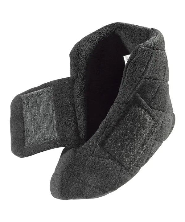 Black Women's Extra Wide Bootie Slipper Opened