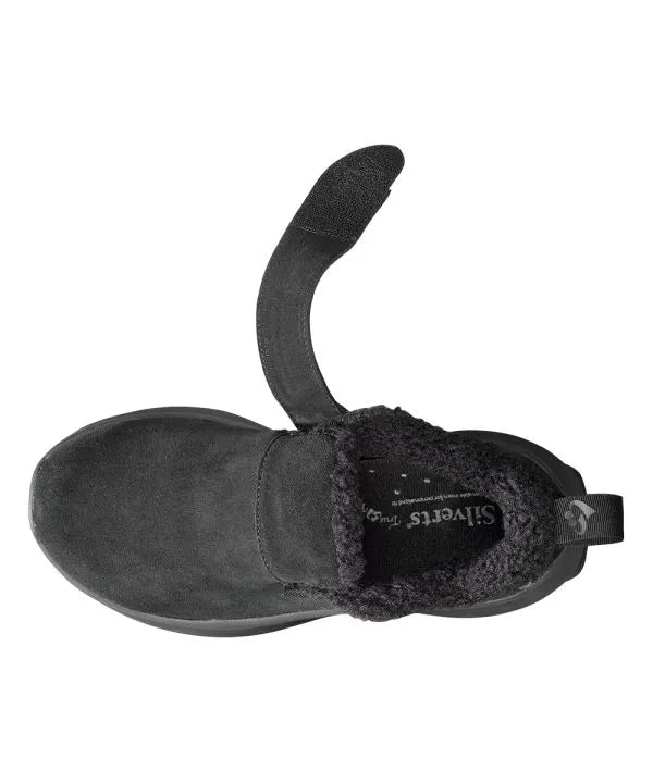 Black Women's Sherpa Lining Shoes strap opened
