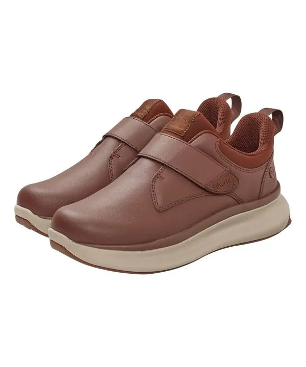Front of the chestnut Men's Extra Wide Walking Shoes