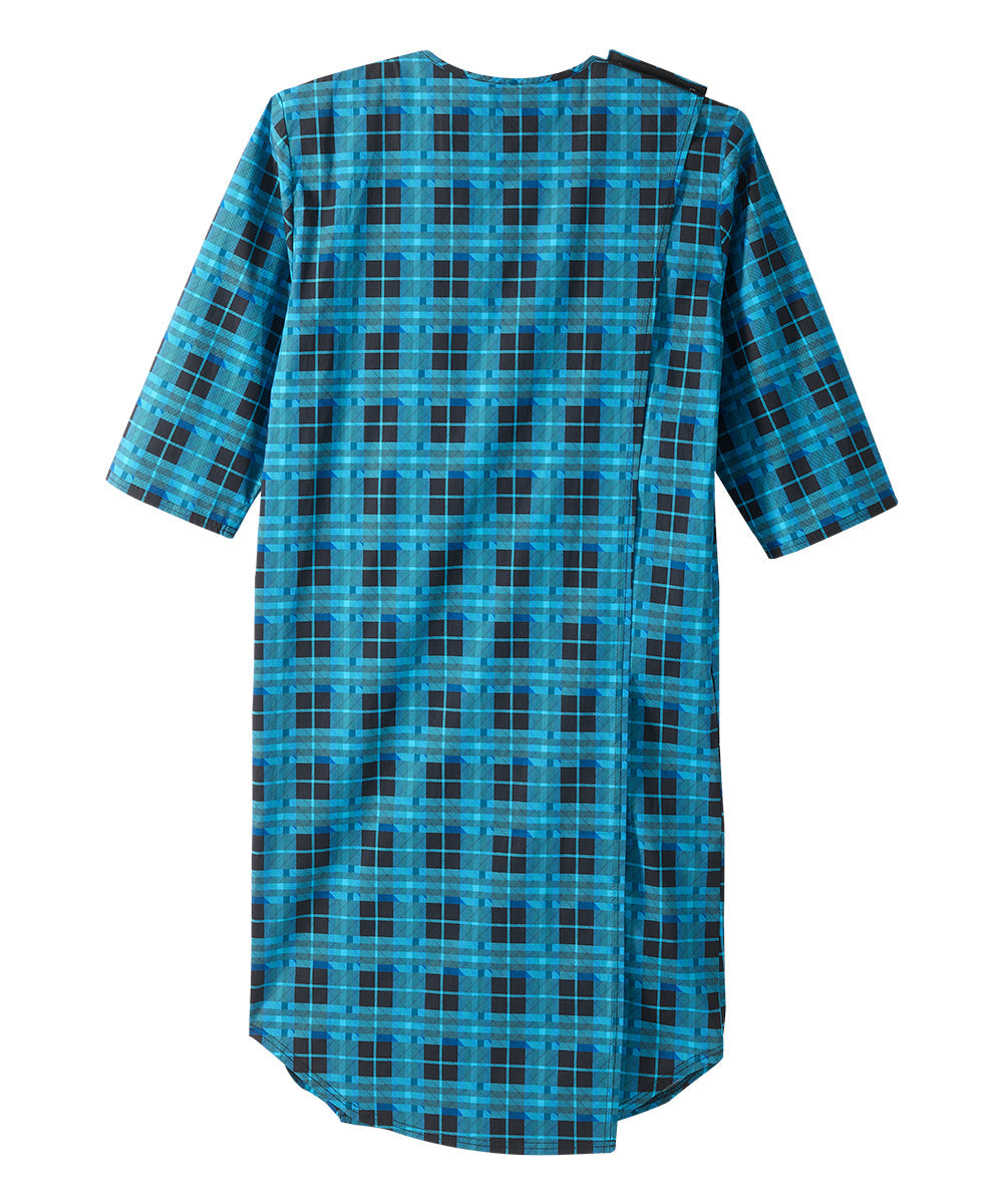 Men's Flannel Nightgown with Back Overlap